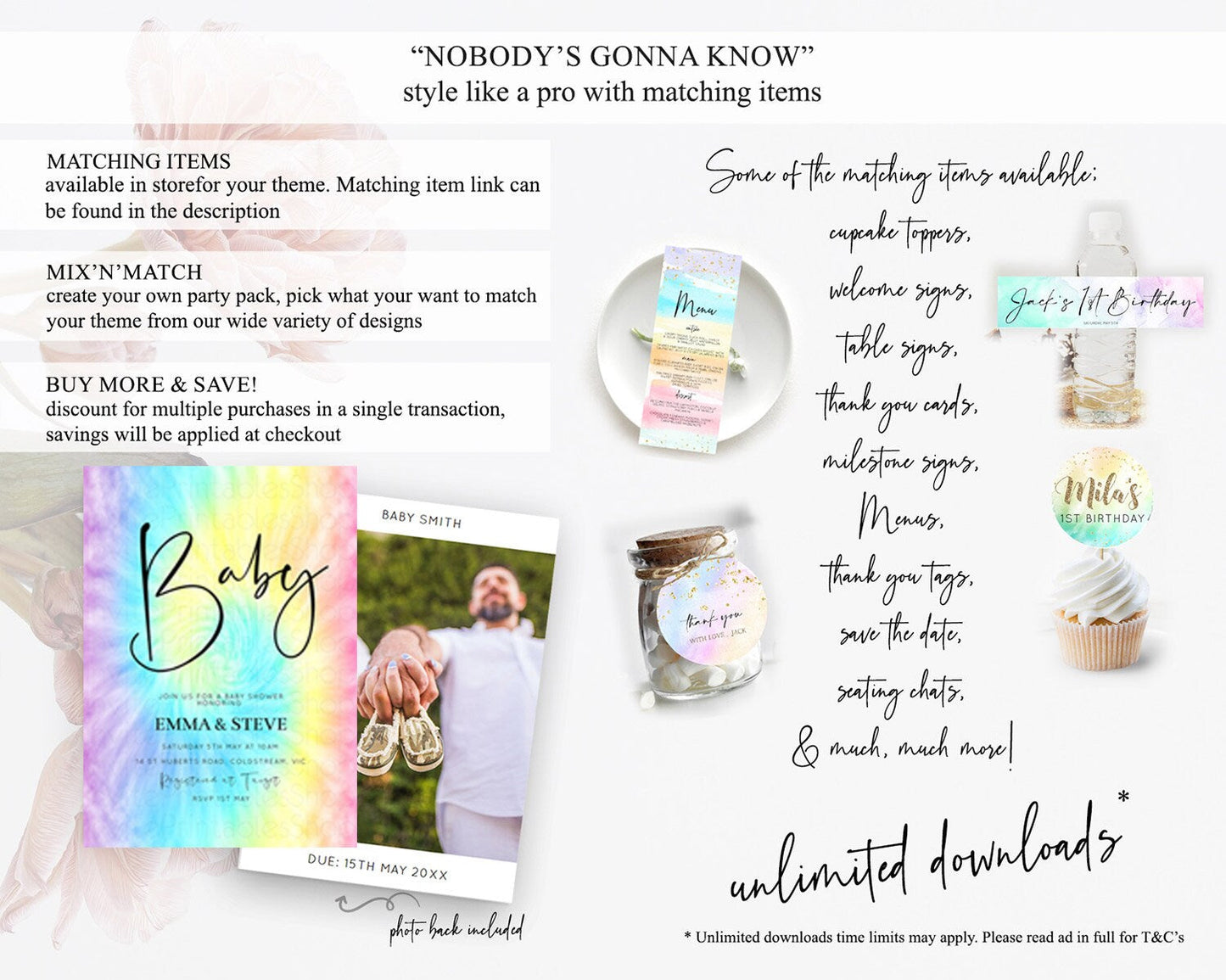 Pastel Baby Shower Invitation Rainbow Baby Shower Invitation Colorful Pastel Watercolor Invitation Gold Glitter Sprinkles Ombre D10578