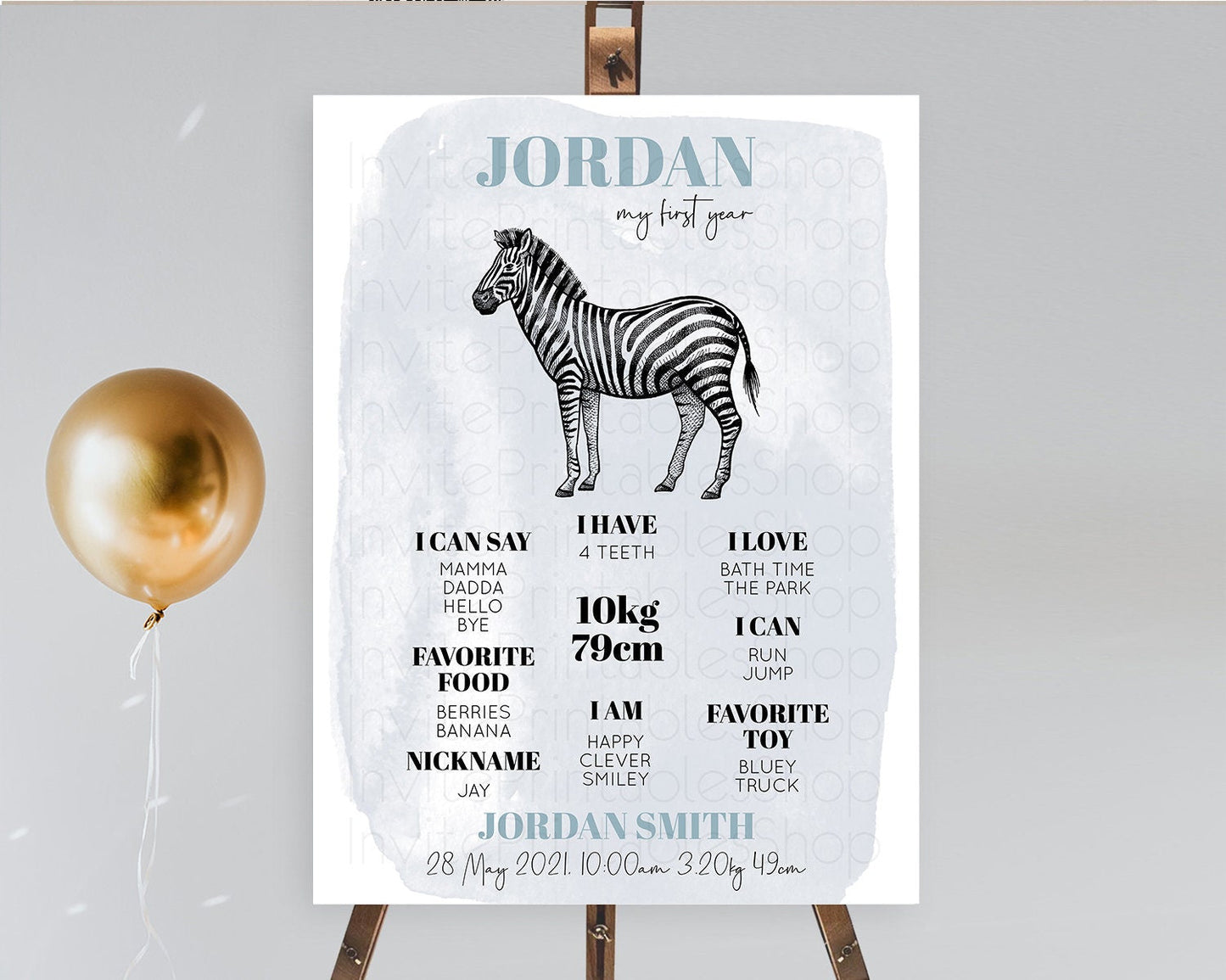 Zebra First Birthday Milestone Board Zebra Milestone Poster Zebra Decor Safari Adventure Zebra First Birthday Welcome Sign D10814