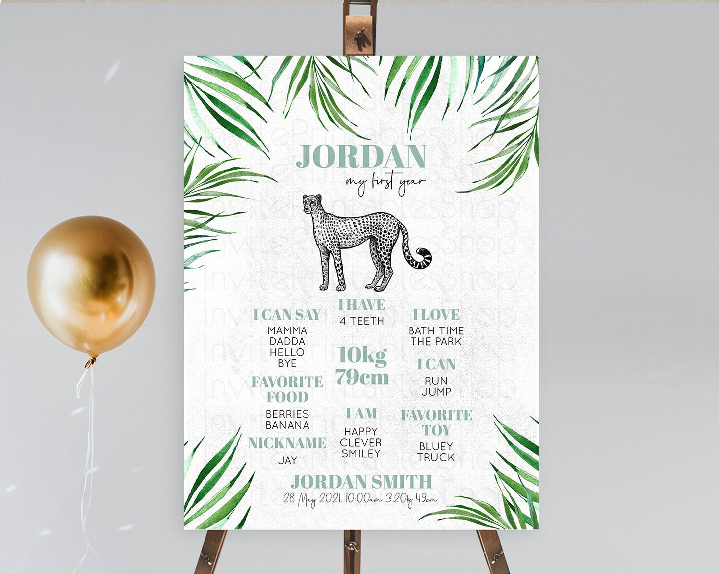 Cheetah First Birthday Milestone Board Cheetah Milestone Poster Cheetah Decor Safari Adventure Cheetah First Birthday Welcome Sign D10849