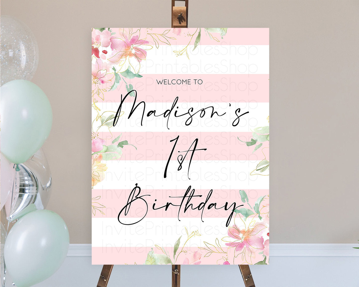 Secret Garden Welcome Sign Wildflower Welcome Board Pastel Flower Garden Welcome Poster Boho Wildflower First Birthday Welcome Sign D10301