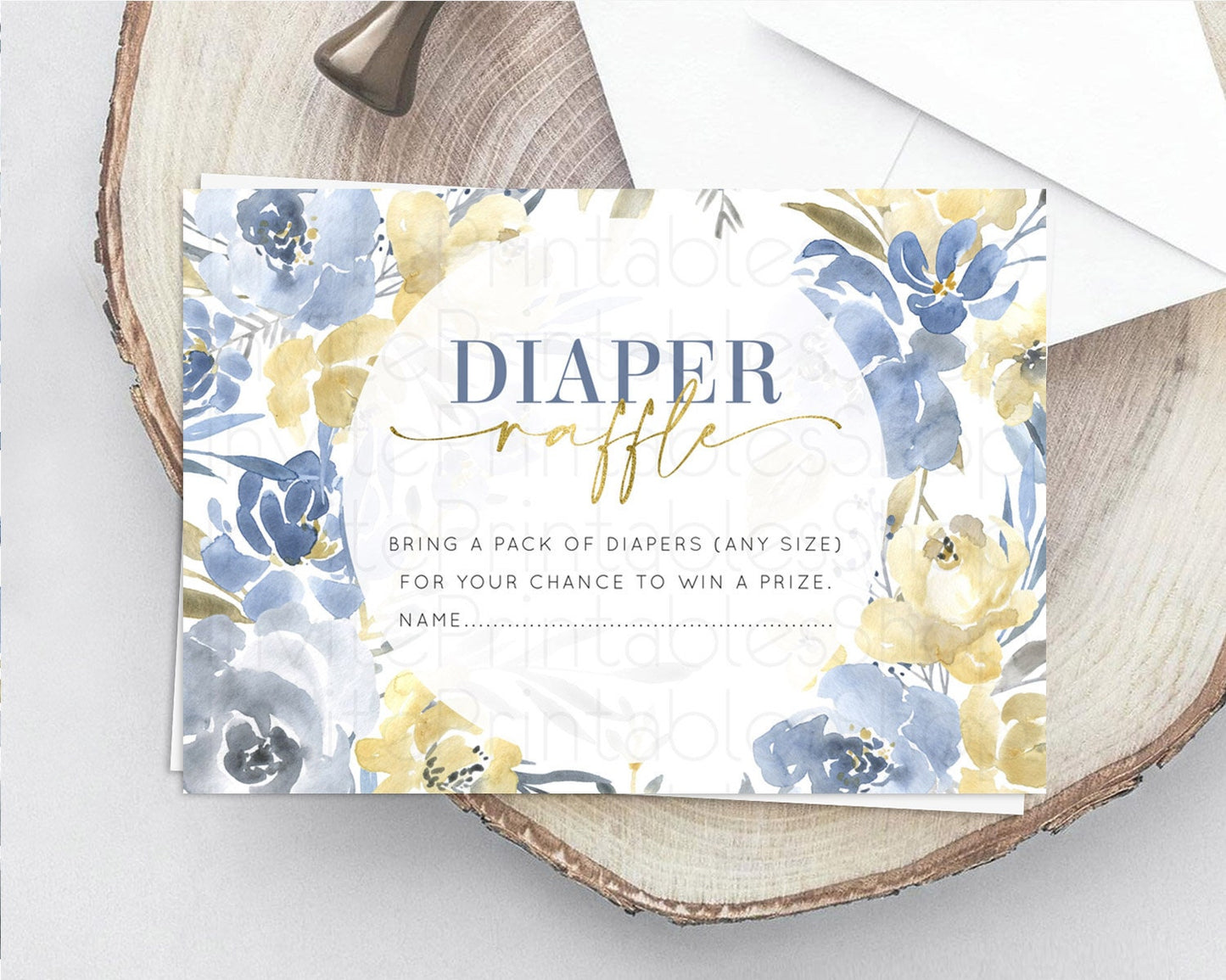 Secret Garden Diaper Raffle Card Boho Wildflower Diaper Raffle Insert Pastel Flower Garden Baby Shower Card Flower Raffle Game D10189