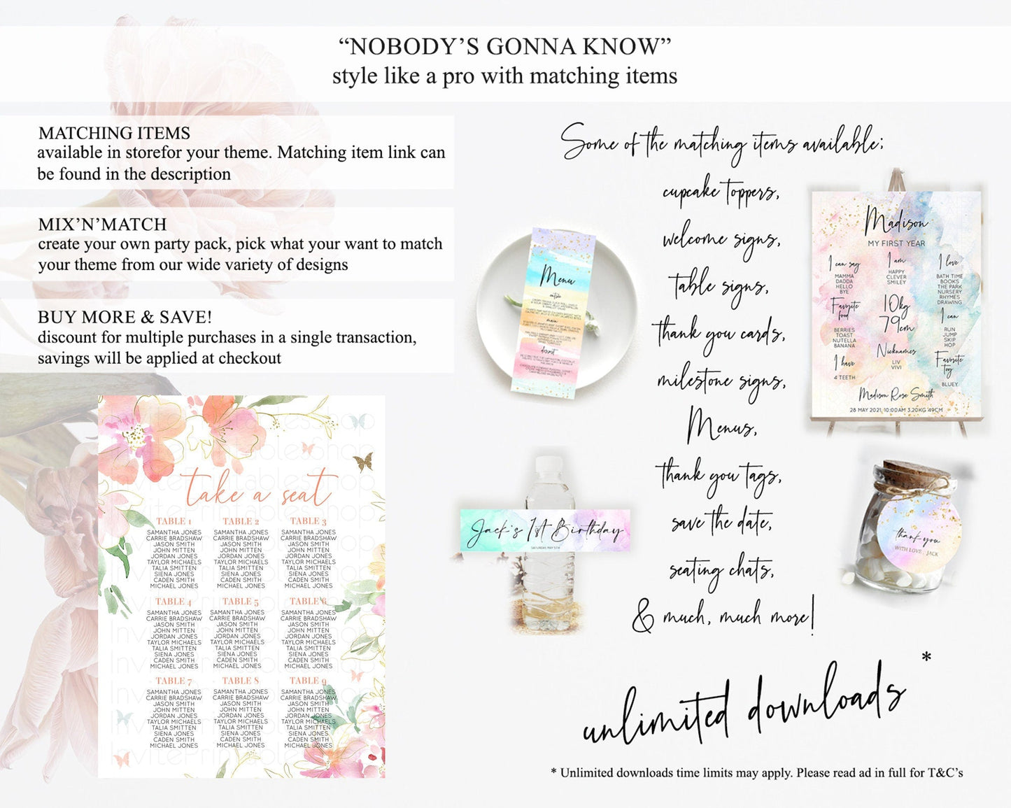 Secret Garden Seating Chart Wildflower Seating Chart Pastel Flowers Seating Chart Enchanted Garden Boho Floral Take A Seat Decor D11071