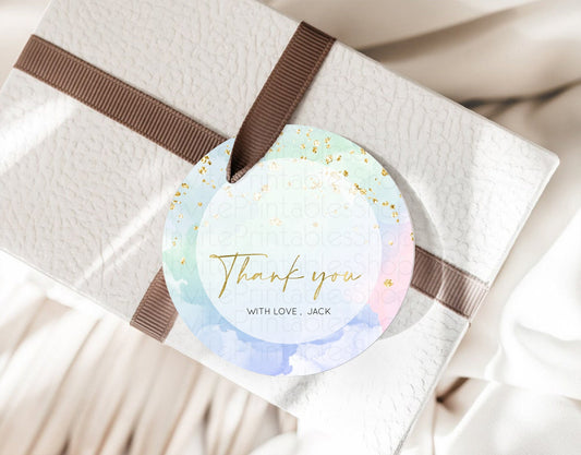 Editable Pastel Thank You Tags Rainbow Thank You Gift Tags Colorful Pastel F