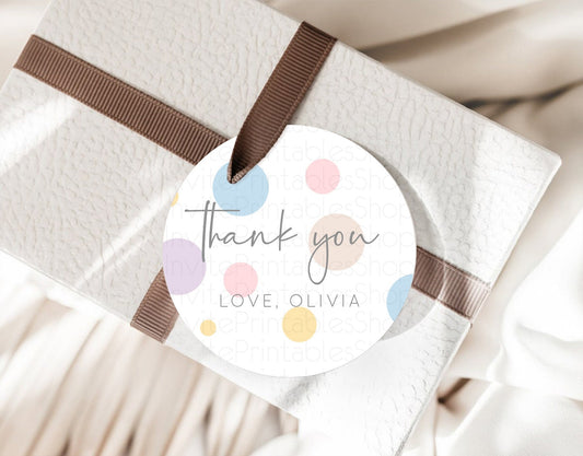 Rainbow Thank You Tags Pastel Thank You Gift Tags Pastel Rainbow Favor Tags Confetti Colorful Pastel Tags First Birthday Thank You D10759