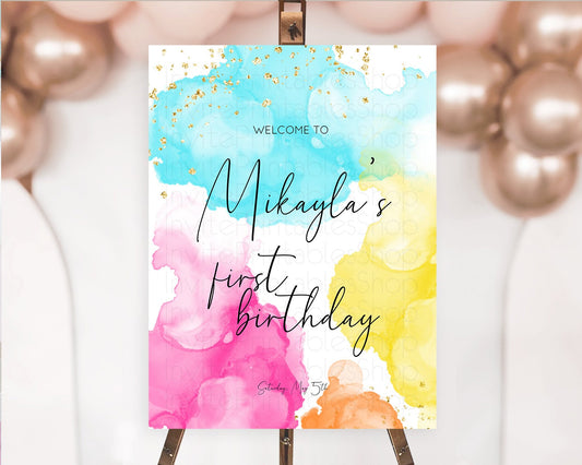 Editable Pastel Welcome Sign Pastel Rainbow Welcome Sign Colorful Rainbow Co