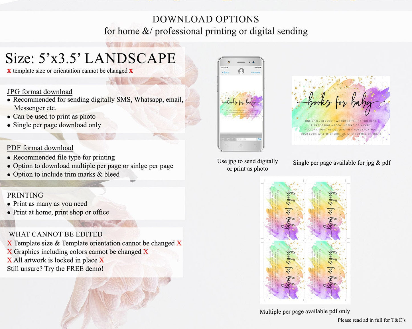 Pastel Books For Baby Card Pastel Rainbow Book Insert Colorful Ombre Watercolor Book Card Confetti Glitter Baby Book Poem Request D10518
