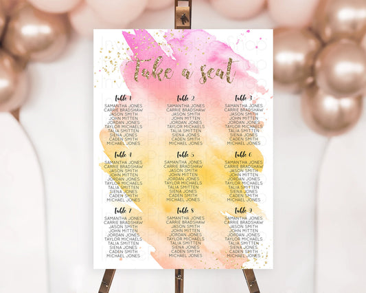 Rainbow Seating Chart Pastel Seating Chart Colorful Pastel Watercolor Seating Sign Ombre Pastel Décor Pastel Take A Seat Sign D10526