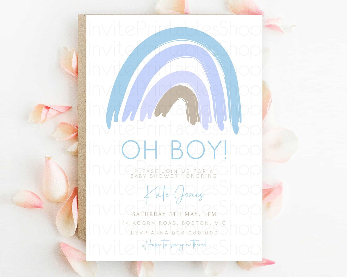Pastel Rainbow Baby Shower Invitation Pastel Rainbow Invitation Rainbow Baby Invitation Pastel Invitation Boho Rainbow Invitation D10352