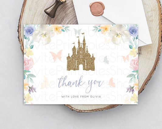 Editable Princess Thank You Castle Thank You Card Secret Garden Birthday Tha