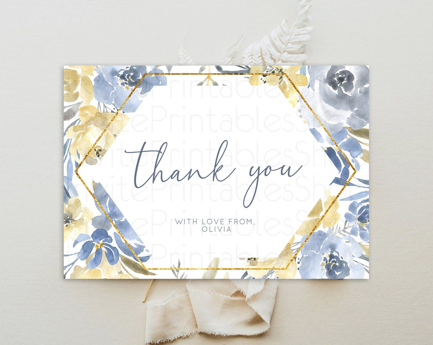 Secret Garden Thank You Wildflower Thank You Card Pastel Flower Garden Birthday Thank You Card Boho Floral Teacher Thank You Card D10782