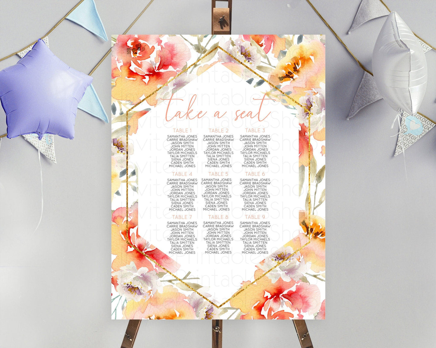 Secret Garden Seating Chart Wildflower Seating Chart Pastel Flowers Seating Chart Enchanted Garden Boho Floral Take A Seat Decor D10791
