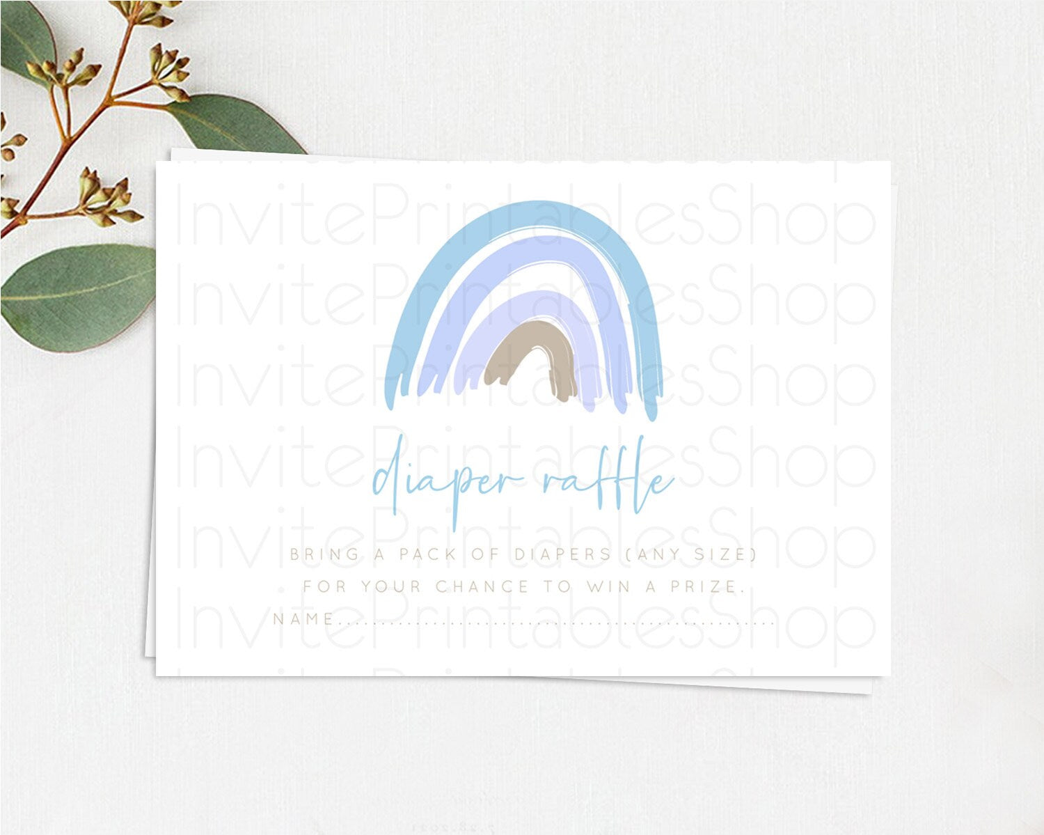 Editable Pastel Rainbow Diaper Raffle Card Boho Rainbow Diaper Insert Boho R