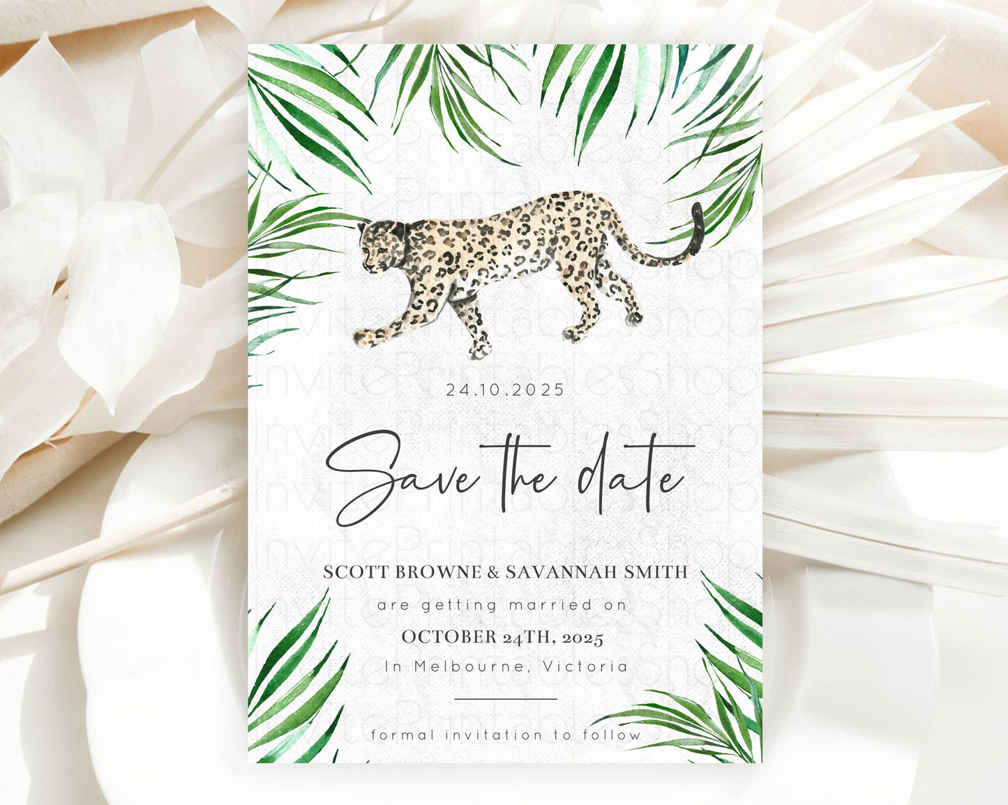 Cheetah Save The Date Template Cheetah Party Save The Date Safari Adventure Cheetah Minimal Theme 1st Birthday Baptism Baby Shower D10382