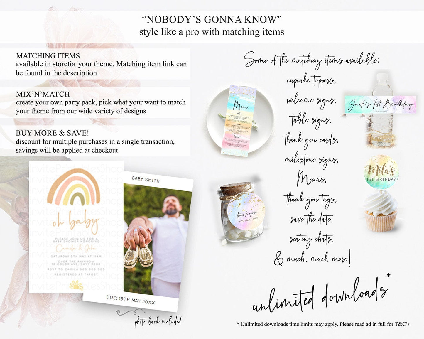 Pastel Rainbow Baby Shower Invitation Pastel Rainbow Invitation Rainbow Baby Invitation Pastel Invitation Boho Rainbow Invitation D10684