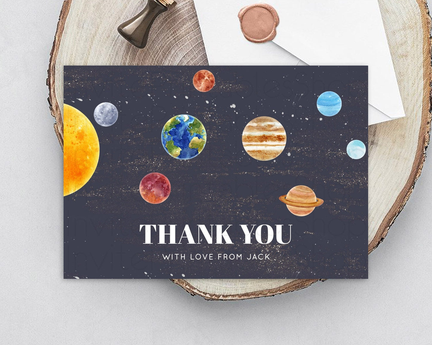 Space Thank You Space Thank You Card First Trip Around the Sun Thank You Card Planets Solar System First Birthday Thank You Cards D10144