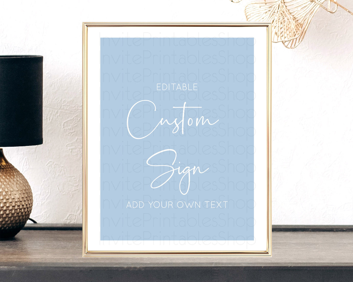 Minimalist Blue Sign Blue Table Sign Decor Simple Modern Blue Party Theme 1st Birthday Baptism Baby Shower Wedding Bridal Shower D10734