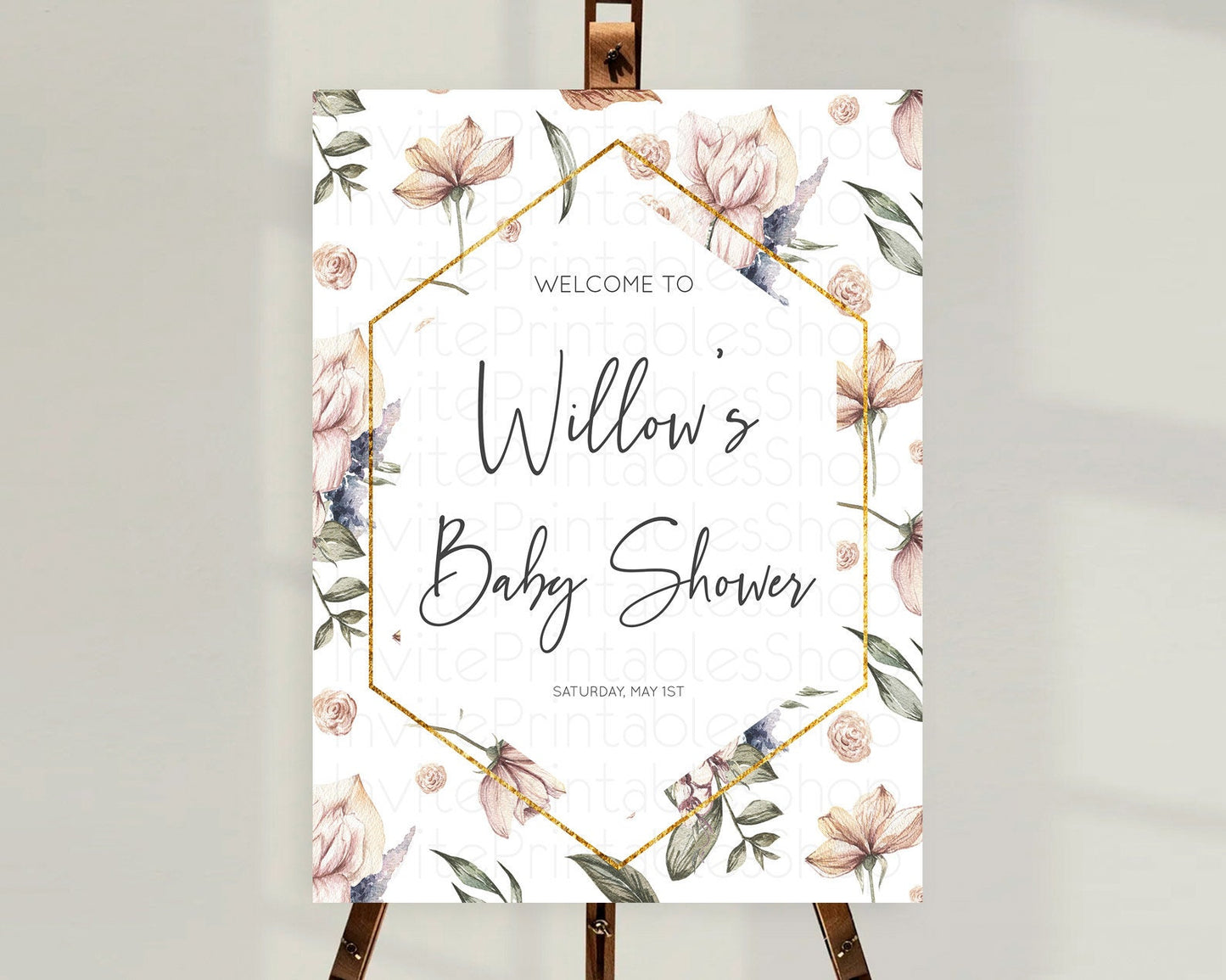 Secret Garden Baby Shower Welcome Sign Wildflower Welcome Board Pastel Flower Garden Welcome Poster Boho Wildflower Welcome Sign D10504