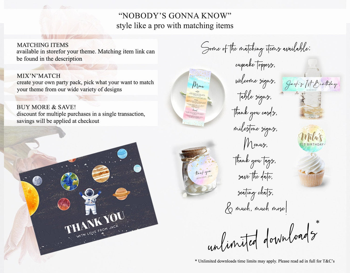 Space Thank You Space Thank You Card First Trip Around the Sun Thank You Card Planets Solar System First Birthday Thank You Cards D10144