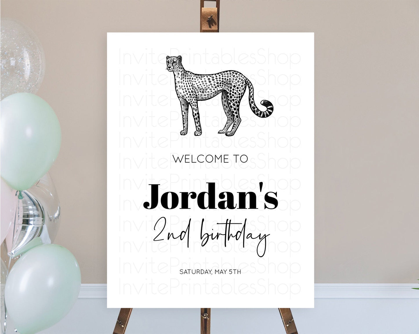 Cheetah Welcome Sign Cheetah Welcome Board Cheetah Party Welcome Poster Safari Adventure Decor Cheetah First Birthday Welcome Sign D10290