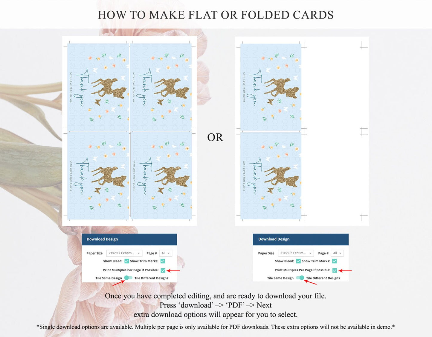 Fawn Thank You Deer Thank You Card Pastel Floral Deer Birthday Thank You Card Enchanted Forest Butterfly Deer Teacher Thank You Card D10902