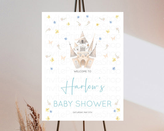 Editable Princess Baby Shower Welcome Sign Castle Welcome Board Secret Garde