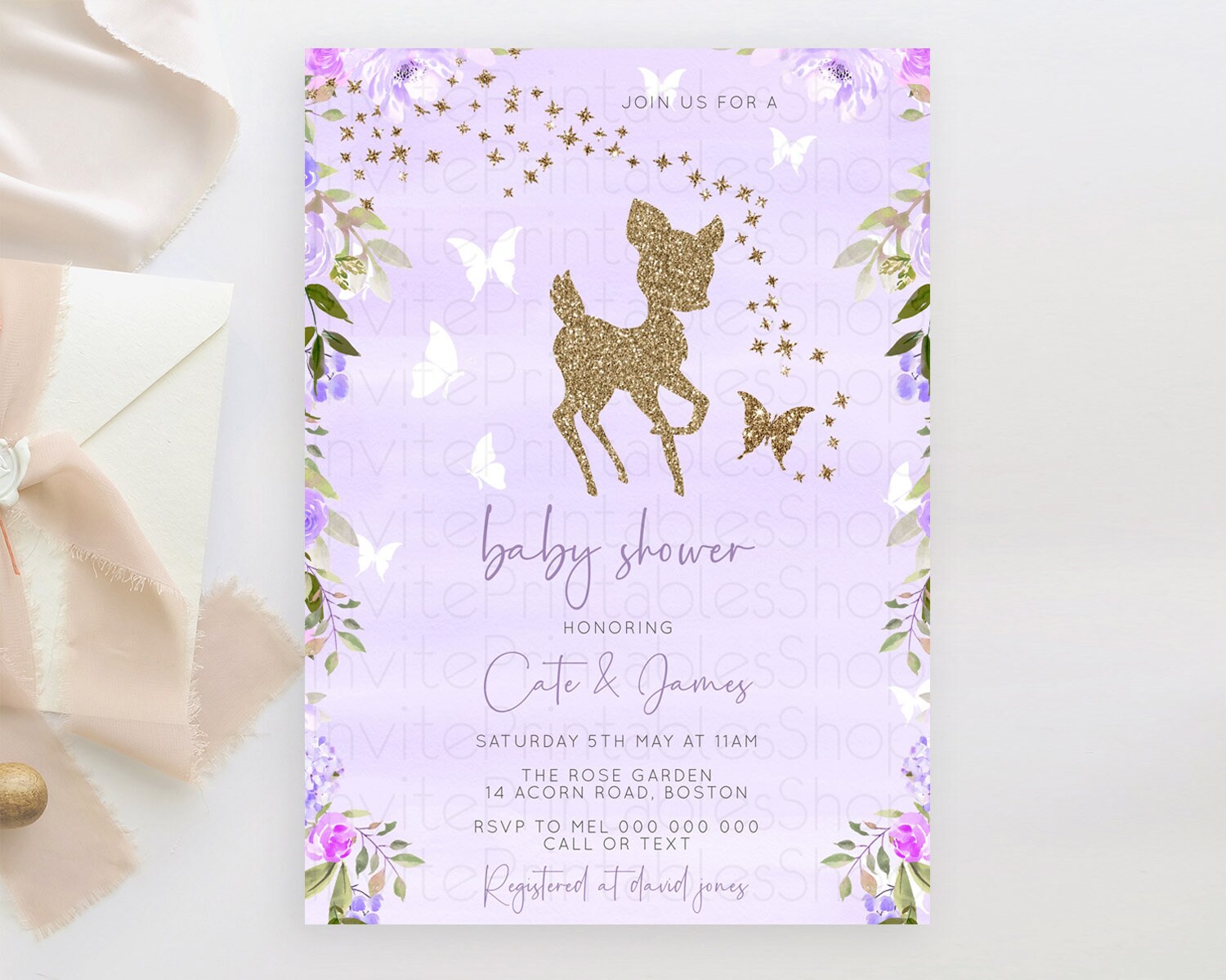 Editable Fawn Baby Shower Invitation Deer Baby Shower Invites Enchanted Fore