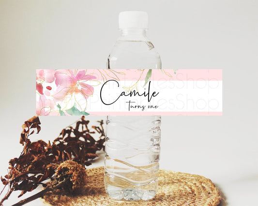 Editable Wildflower Water Label Template Secret Garden Water Label Pastel Fl