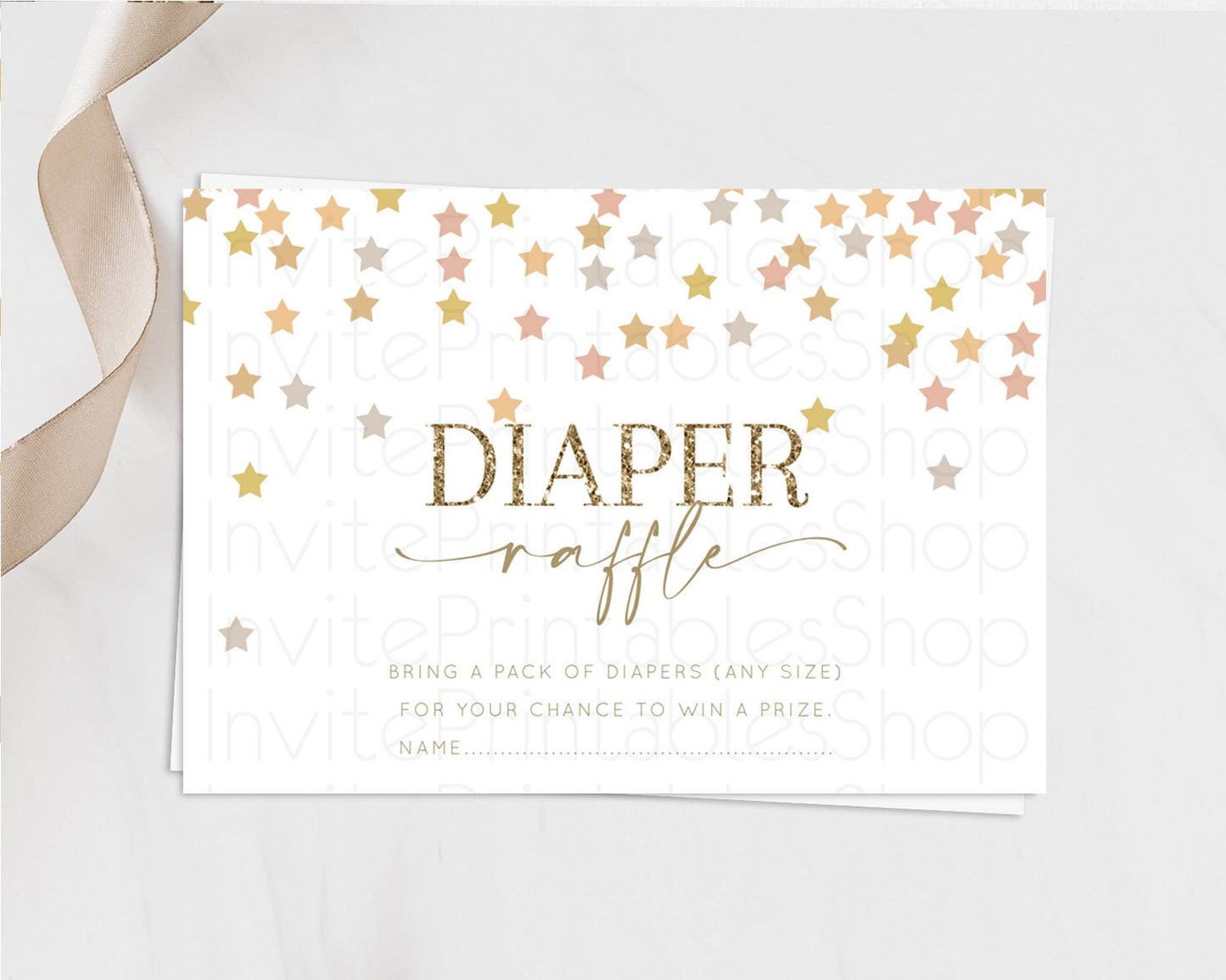 Pastel Star Diaper Raffle Card Shooting Star Diaper Raffle Insert Twinkle Little Star Diaper Ticket Rainbow Confetti Raffle Game D10342