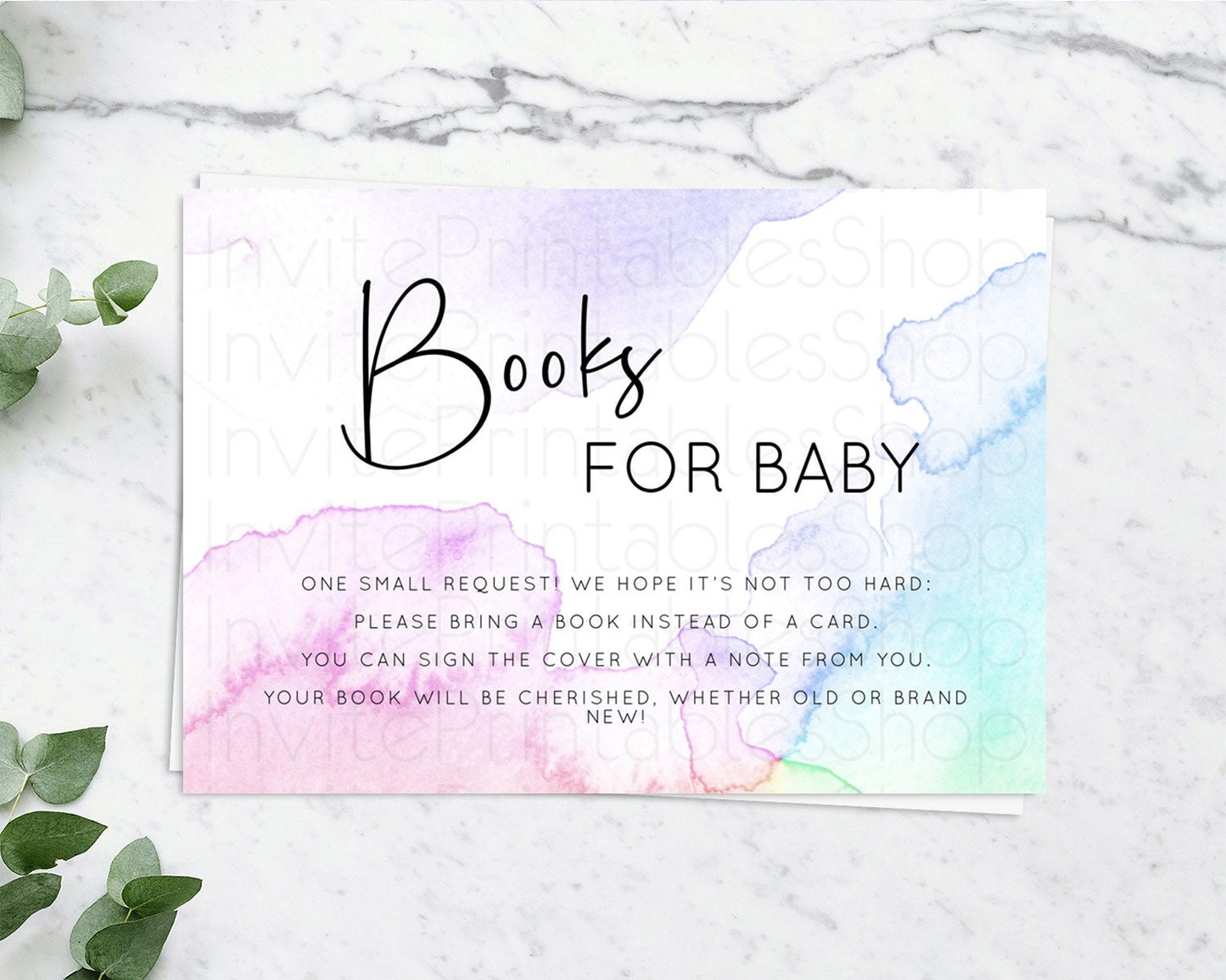 Pastel Books For Baby Card Pastel Rainbow Book Insert Colorful Ombre Watercolor Book Card Confetti Glitter Baby Book Poem Request D10215