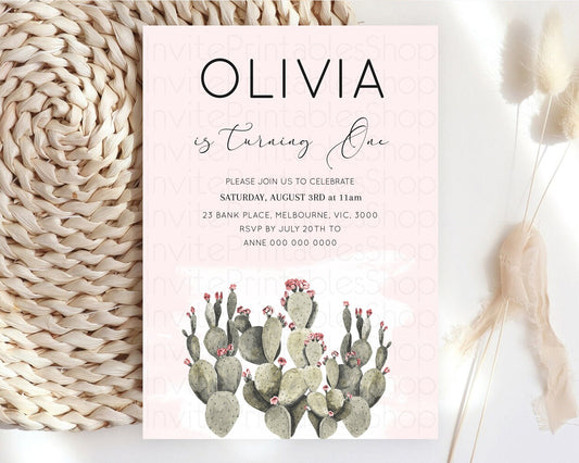 Editable Prickly Pear Invitation Birthday Prickly Pear Invitation Cactus Inv