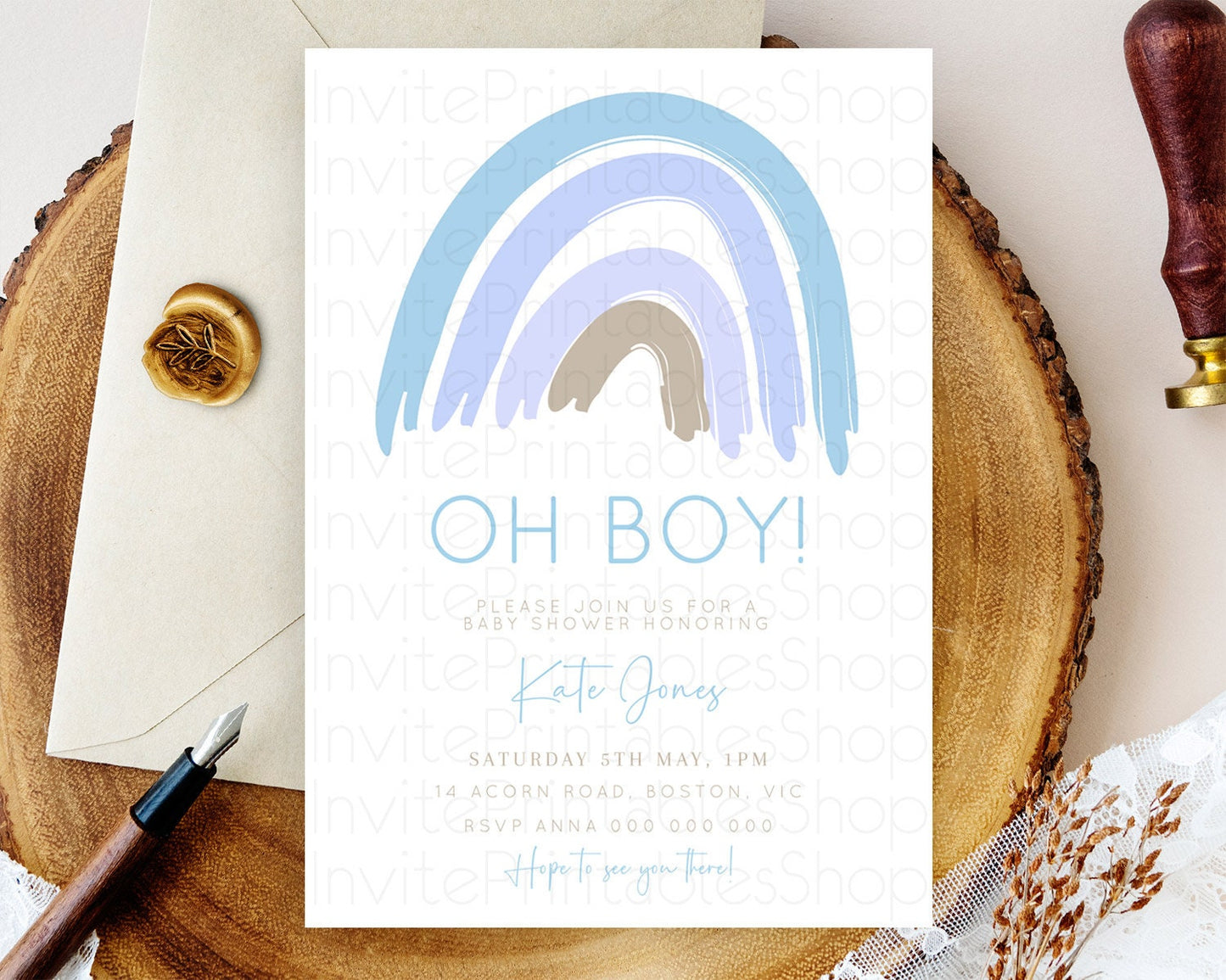 Pastel Rainbow Baby Shower Invitation Pastel Rainbow Invitation Rainbow Baby Invitation Pastel Invitation Boho Rainbow Invitation D10352