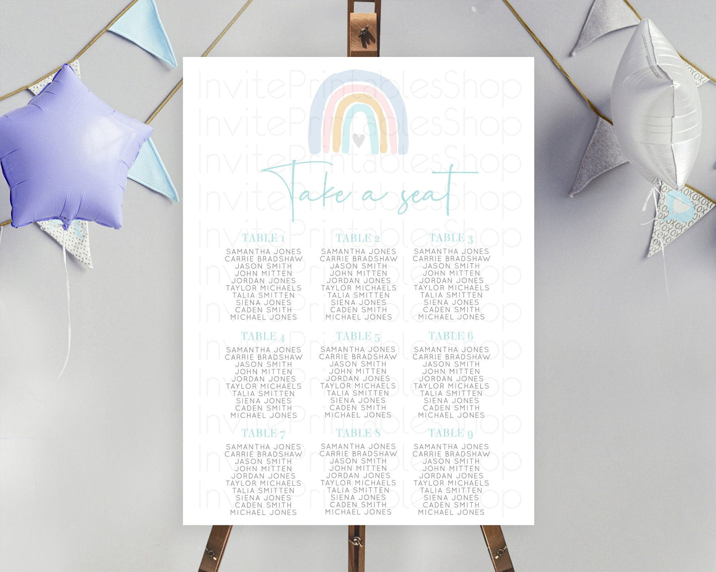 Pastel Rainbow Seating Chart Boho Rainbow Seating Chart Rainbow Seating Chart Pastel Seating Chart Boho Rainbow Seating Sign D10214