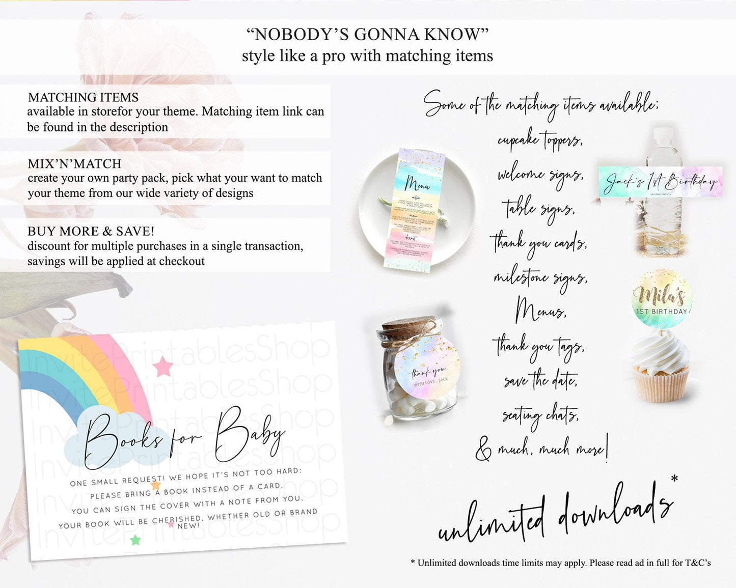 Pastel Rainbow Books For Baby Card Boho Rainbow Book Insert Boho Rainbow Book Card Pastel Watercolor Baby Shower Book Poem Request D11023