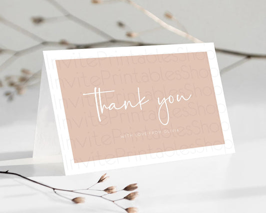 Editable Orange Thank You Pastel Orange Thank You Card Orange Birthday Thank