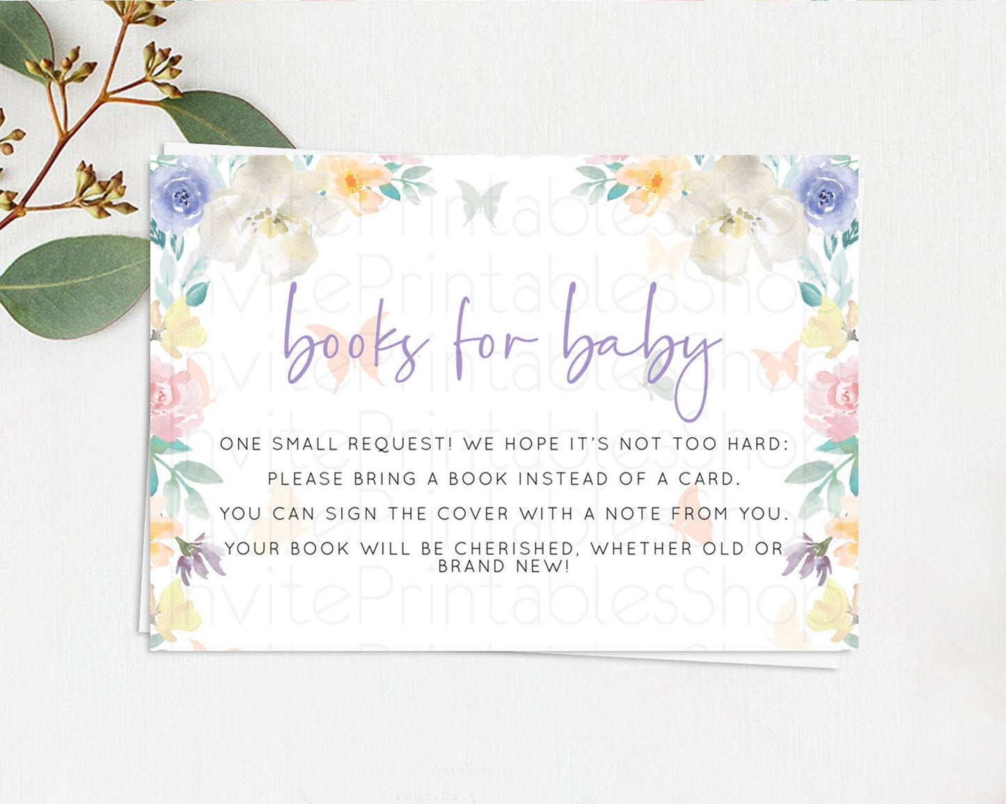 Secret Garden Books For Baby Card Boho Wildflower Book Insert Pastel Flower Garden Baby Shower Card Flower Guests Book Poem Request D10710