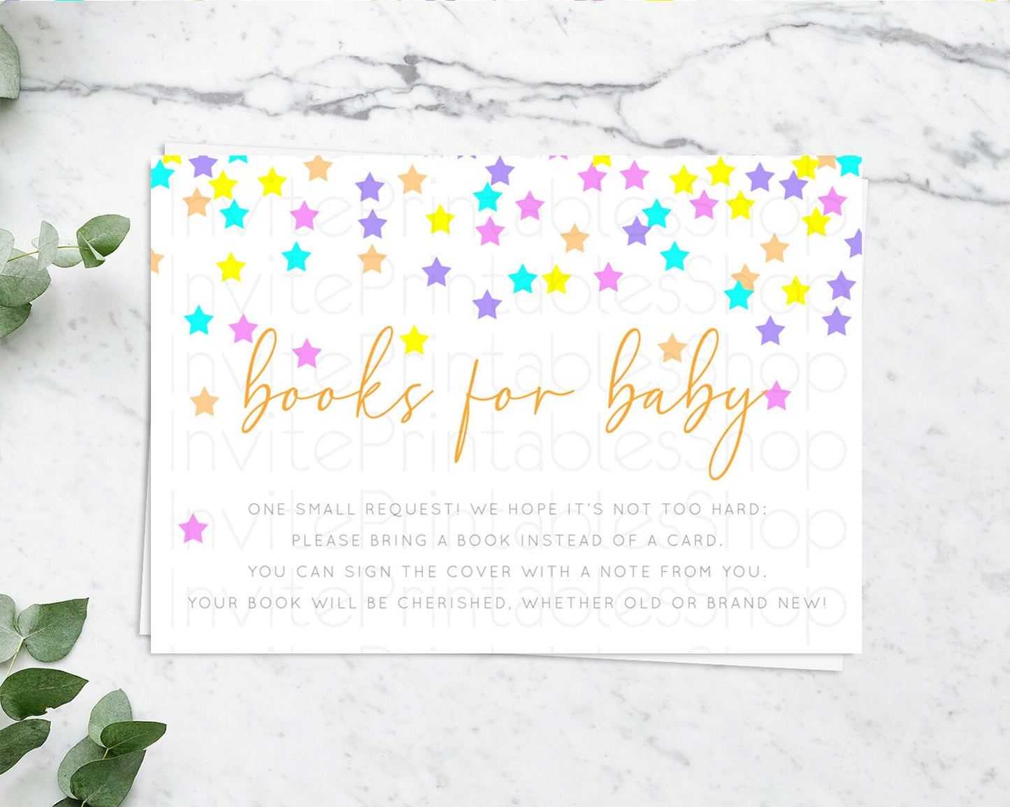 Pastel Star Books For Baby Card Shooting Star Book Insert Twinkle Little Star Book Card Rainbow Confetti Guests Book Poem Request D10397