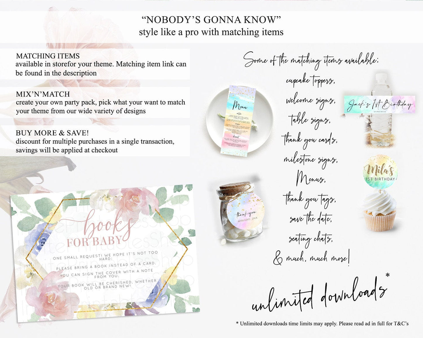 Secret Garden Books For Baby Card Boho Wildflower Book Insert Pastel Flower Garden Baby Shower Card Flower Guests Book Poem Request D10254