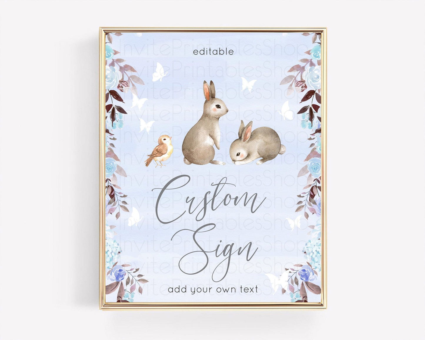 Fawn Deer Sign Pastel Floral Deer Table Sign Decor Enchanted Forest Butterfly Party 1st Birthday Baptism Baby Shower Bridal Shower D10923