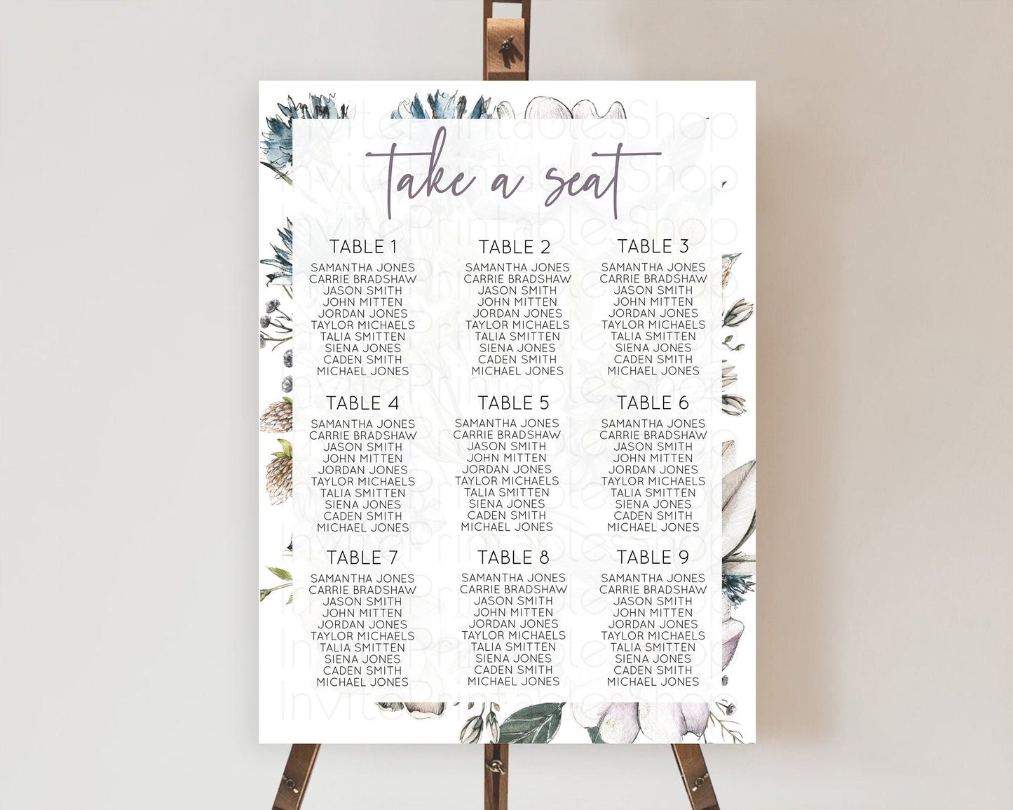 Secret Garden Seating Chart Wildflower Seating Chart Pastel Flowers Seating Chart Enchanted Garden Boho Floral Take A Seat Décor D10501