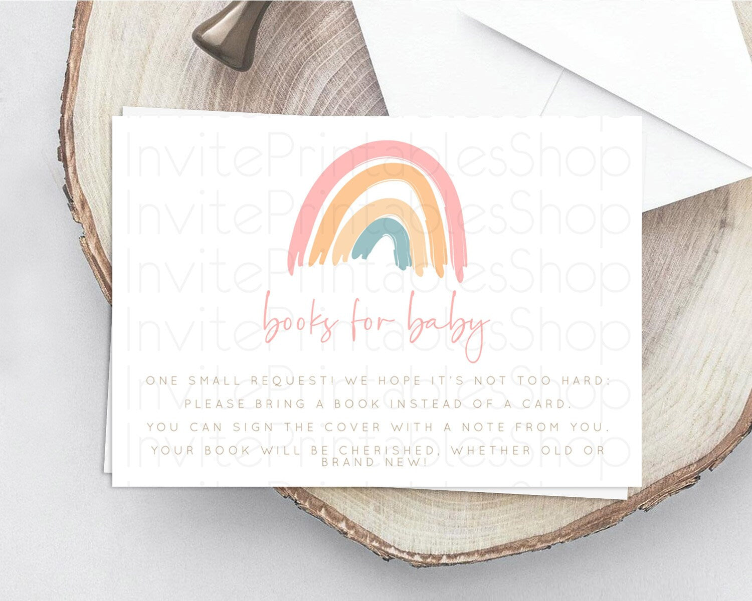 Editable Pastel Rainbow Books For Baby Card Boho Rainbow Book Insert Boho Ra