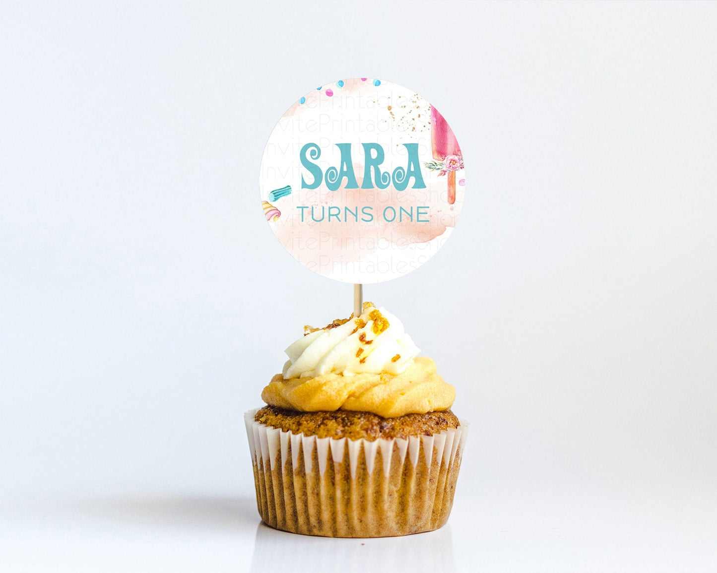 Ice Cream Cupcake Toppers Sweet Candy Cupcake Toppers Here's The Scoop Party Pastel Candy Cupcake Topper Candy Ice Cream Decor D10554