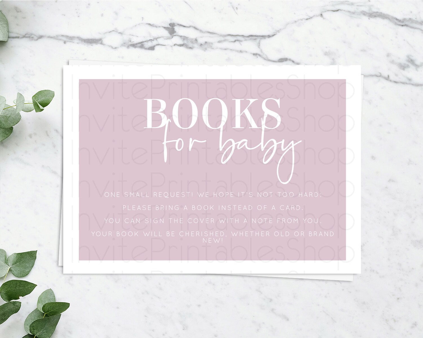 Pink Books For Baby Card Plain Pink Book Insert Minimalist Pastel Pink Book Card Pink Simple Baby Shower Book Poem Request D10940