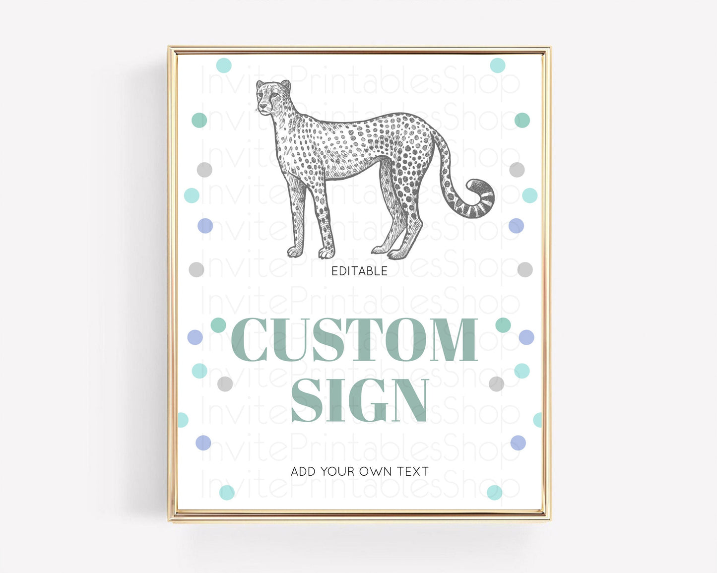 Cheetah Sign Cheetah Party Sign Template Safari Adventure Table Sign Decor Cheetah Minimal Theme 1st Birthday Baptism Baby Shower D10857