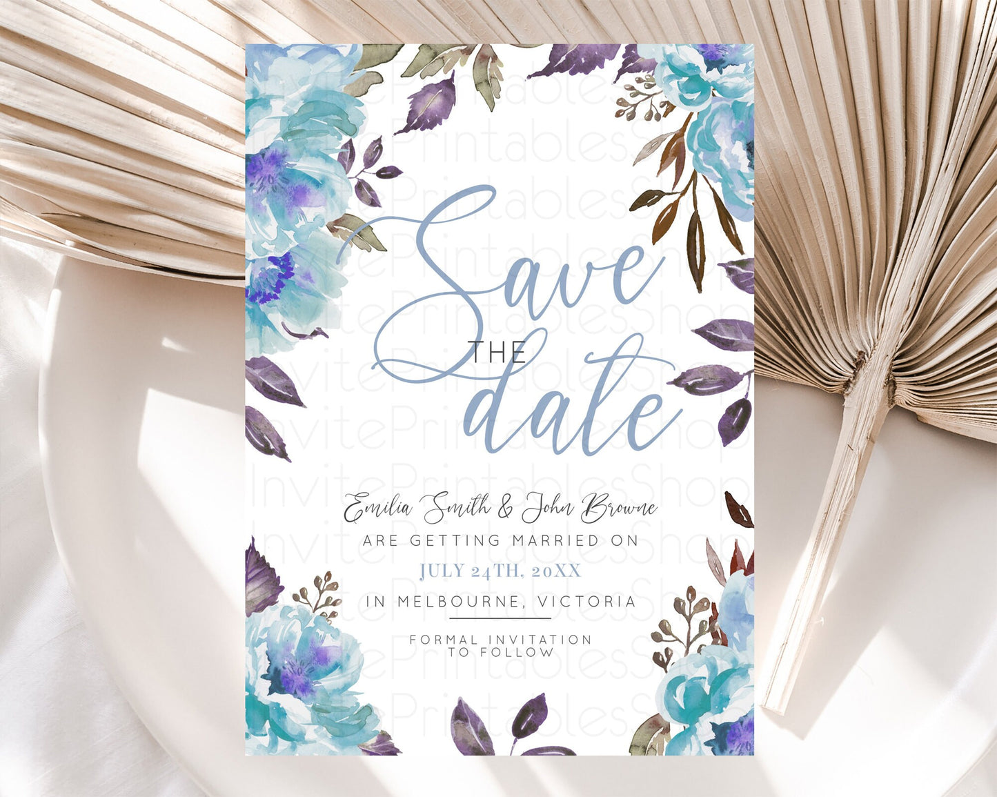 Wildflower Save The Date Template Secret Garden Save The Date Pastel Floral Garden Party Boho Flowers Birthday Baby Shower Wedding D10730