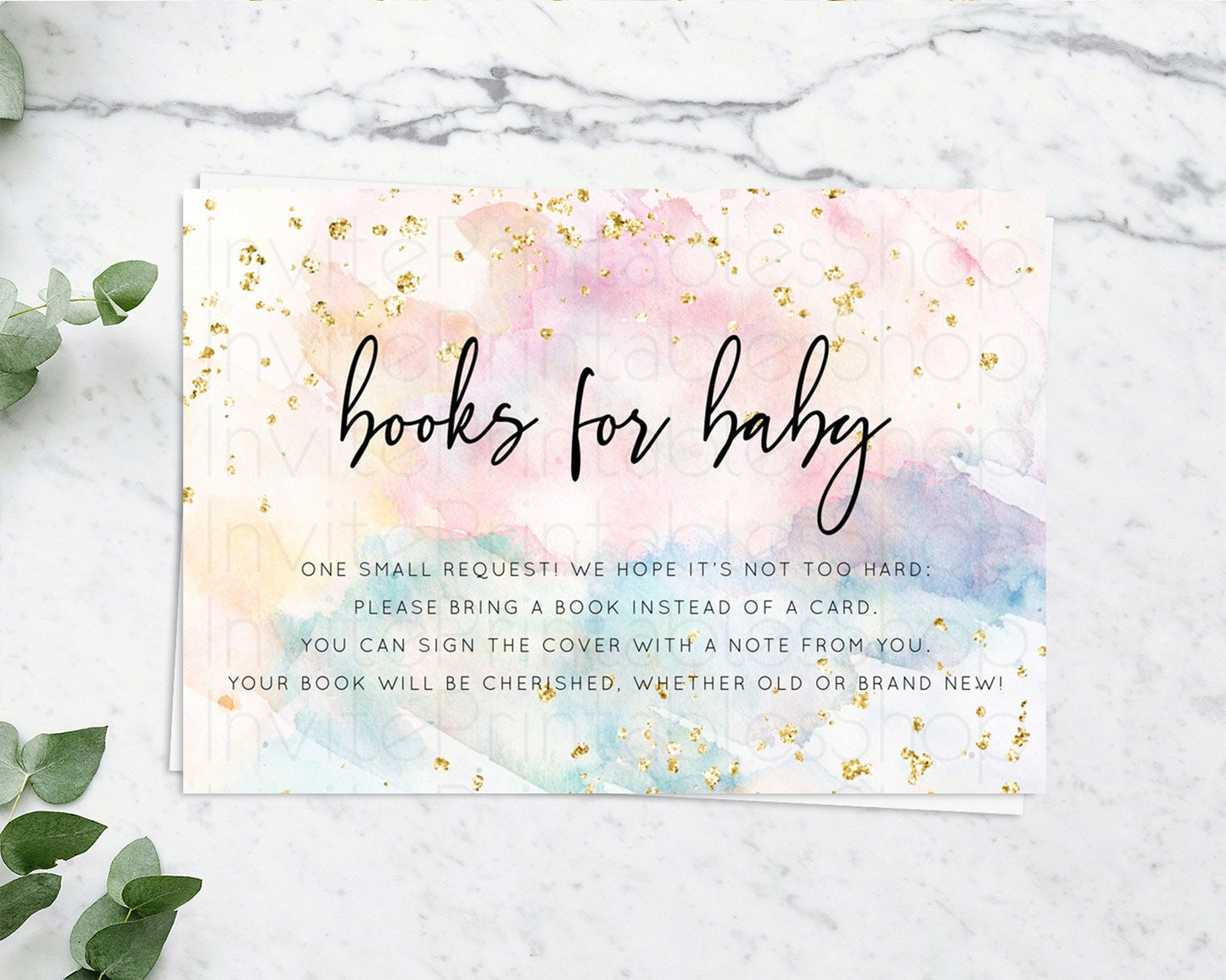 Pastel Books For Baby Card Pastel Rainbow Book Insert Colorful Ombre Watercolor Book Card Confetti Glitter Baby Book Poem Request D10276