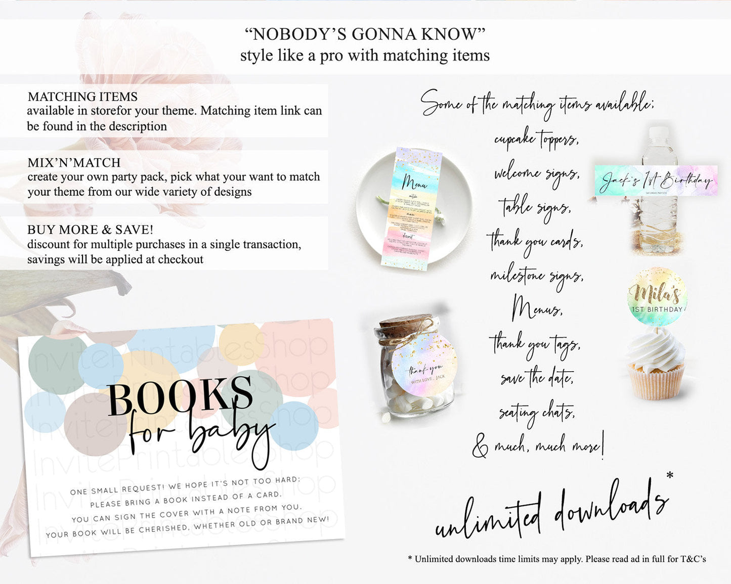 Rainbow Books For Baby Card Pastel Sprinkles Book Insert Pastel Rainbow Confetti Book Card Colorful Bubbles Pastel Book Poem Request D10602