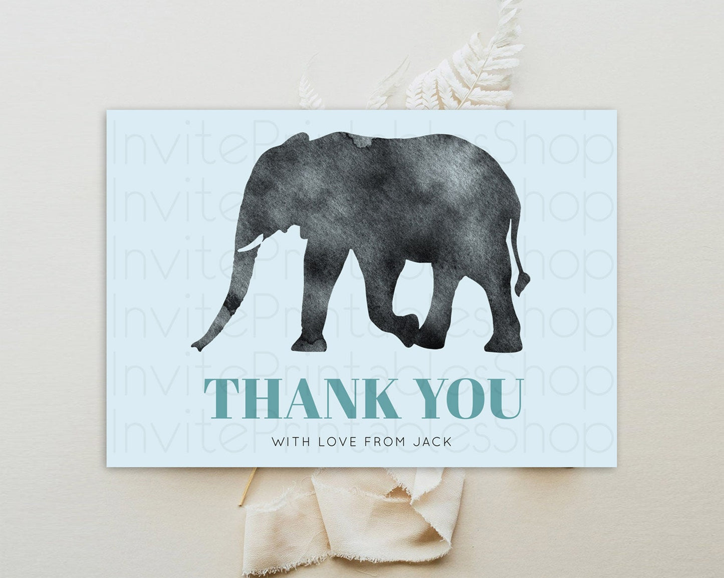 Pastel Elephant Thank You Rainbow Elephant Thank You Card Colorful Rainbow Birthday Thank You Pastel Teacher Thank You Card Template D10802