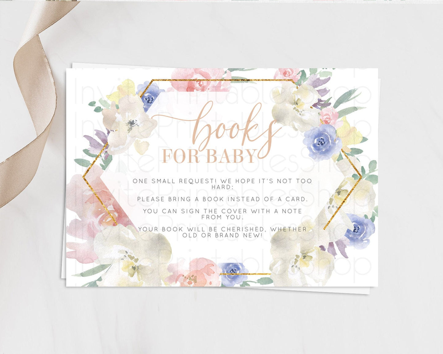 Secret Garden Books For Baby Card Boho Wildflower Book Insert Pastel Flower Garden Baby Shower Card Flower Guests Book Poem Request D10254