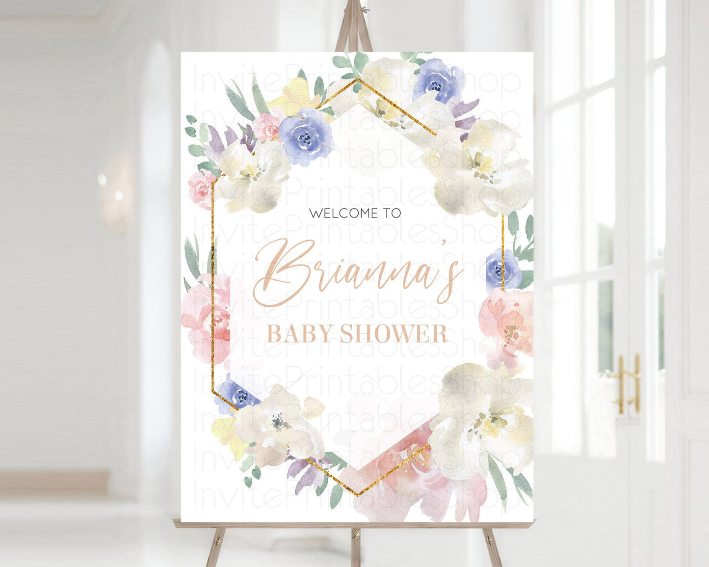 Editable Secret Garden Baby Shower Welcome Sign Wildflower Welcome Board Pas