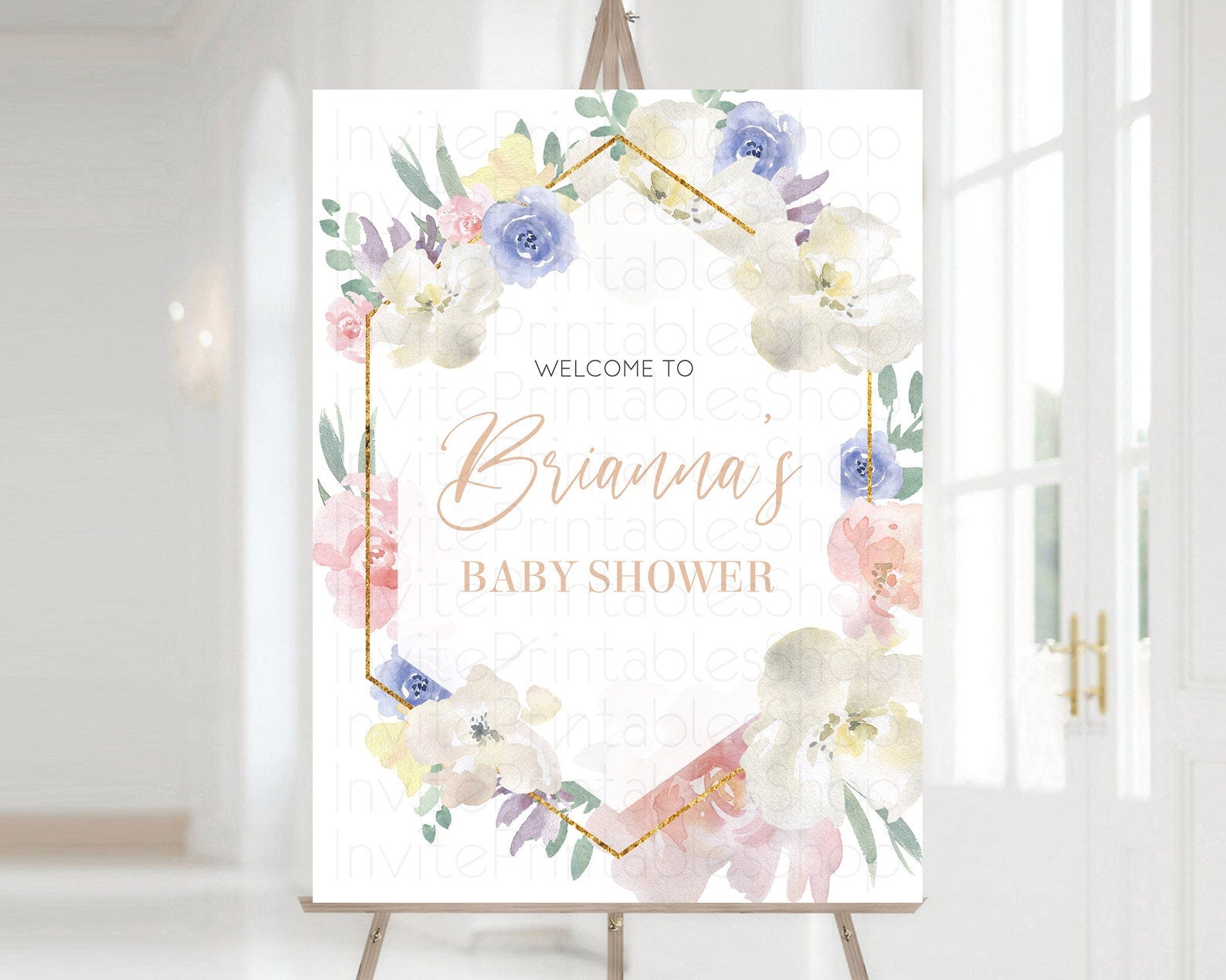 Editable Secret Garden Baby Shower Welcome Sign Wildflower Welcome Board Pas